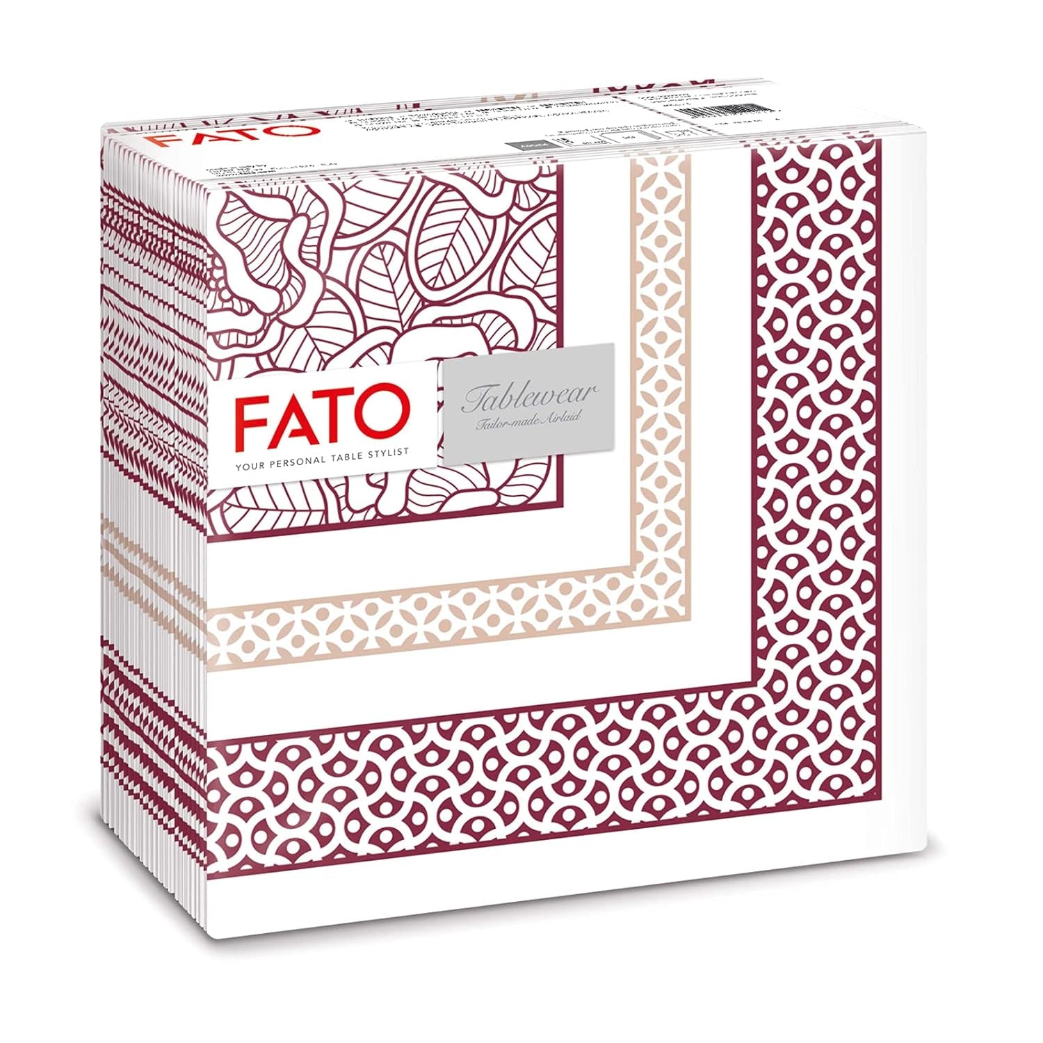 Fato - Șervețele din hârtie uscată, airlaid, efect textil, pachet cu 50 de șervețele, format 40X40 pliate în 4, Tropicana Decor