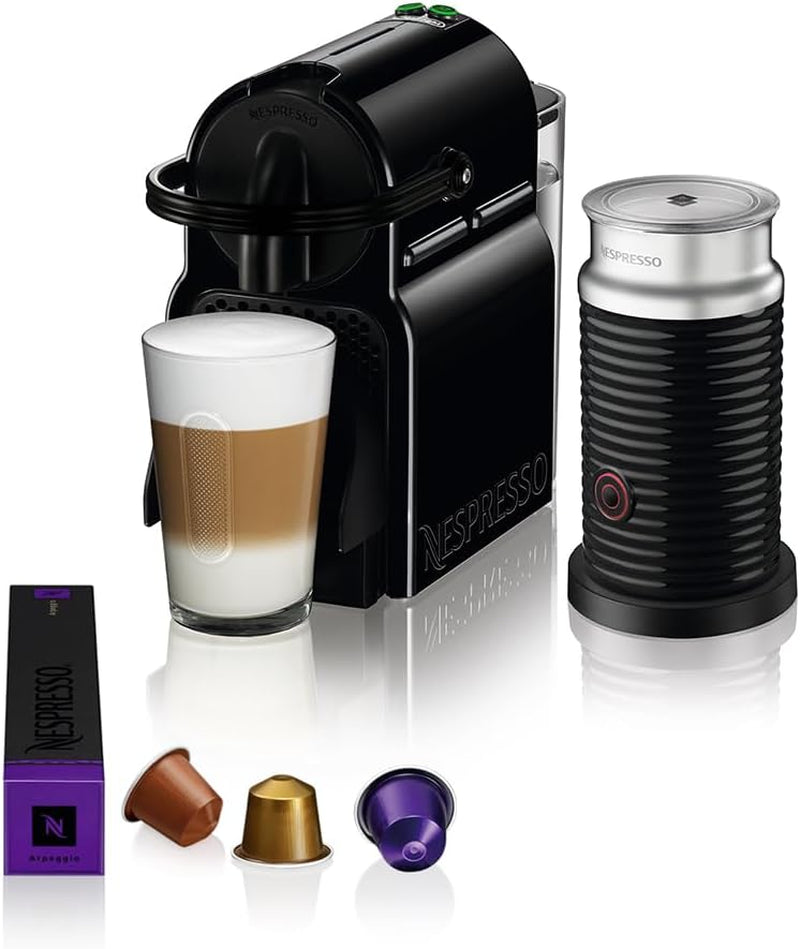 Espressor cu capsule Nespresso De'Longhi EN 80.B Inissia, pompă de înaltă presiune și funcție de economisire a energiei, oprire automată după 9 minute, volum cană pentru espresso și lungo, rezervor de apă de 0,7 l, negru