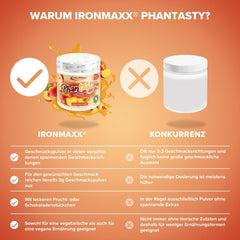 Ironmaxx Phantasty - Cremiger Pfirsich 250G Dosis | Veganes Geschmackspulver mit echten Frucht- oder Nussstückchen | Perfekter Zuckerersatz Sweeteners Naty Shop