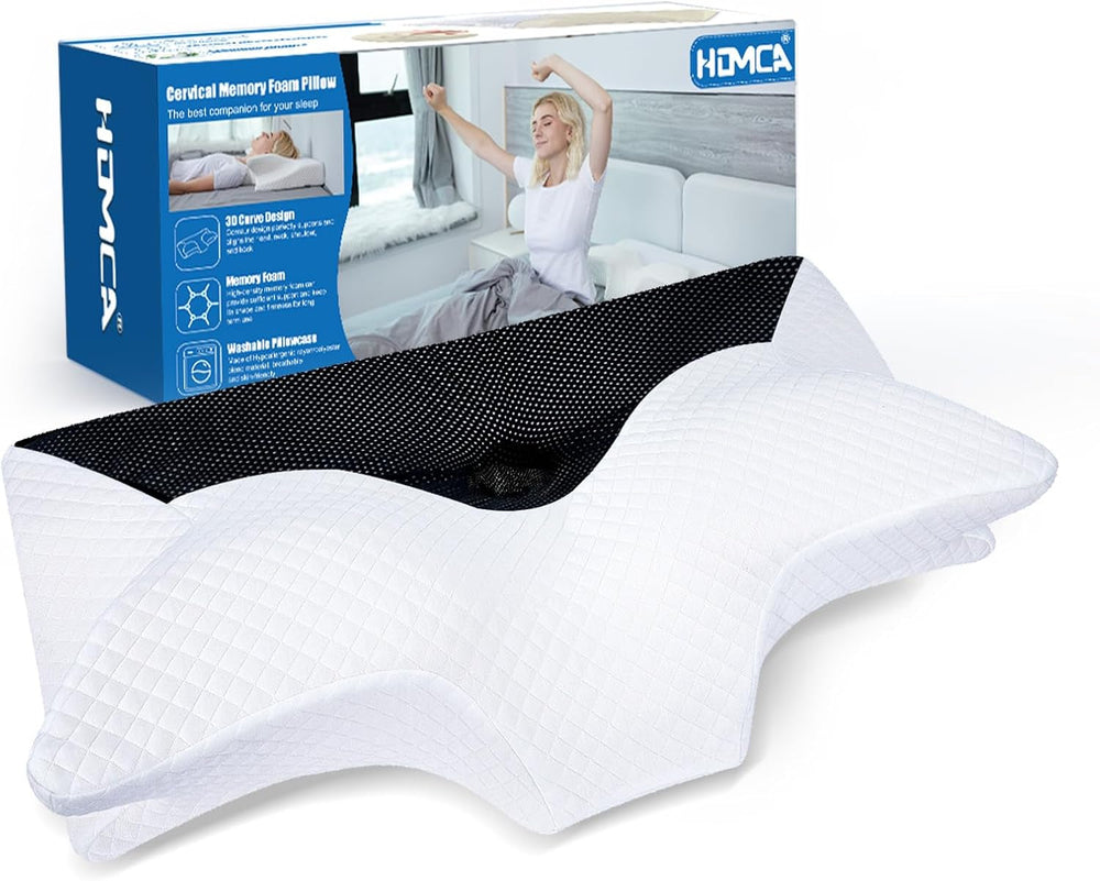 Pernă ortopedică din spumă de memorie pentru susținerea gâtului pernă pentru coloana cervicală Pernă ergonomică pentru dureri de spate, laterale și abdominale, 70X40X8.5/14Cm Perne ortopedice cervicale Naty Shop Negru 70 X 40 X 8.5/14Cm