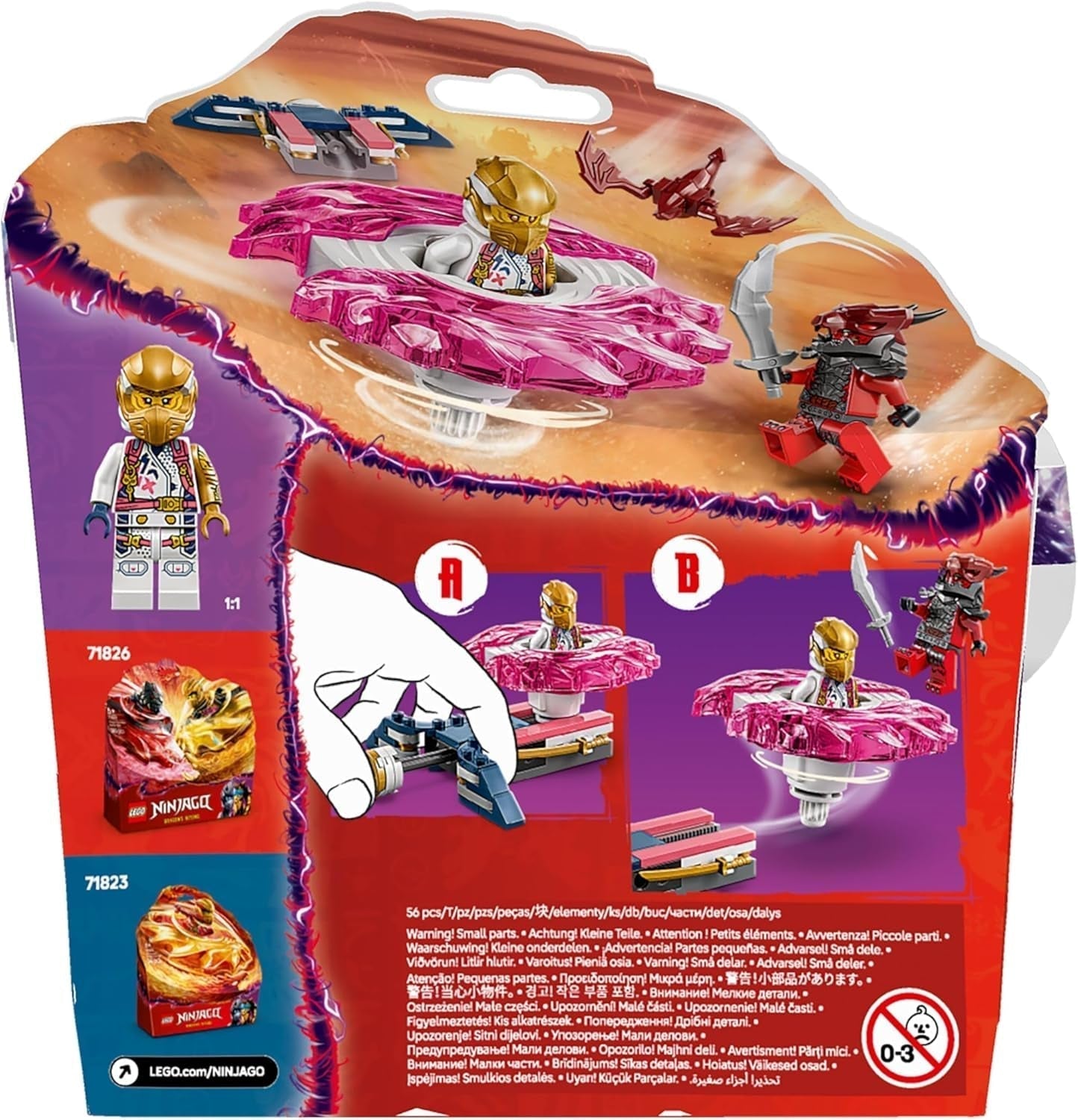 LEGO NINJAGO Soras Drache Spinjitzu-Spinner – Action-Ninja-Spielzeug mit 2 Minifiguren – Kleines Spielset für Kinder – Geschenkidee für Jungen und Mädchen ab 6 Jahren 71824 Bausets Besuchen Sie den LEGO-Store