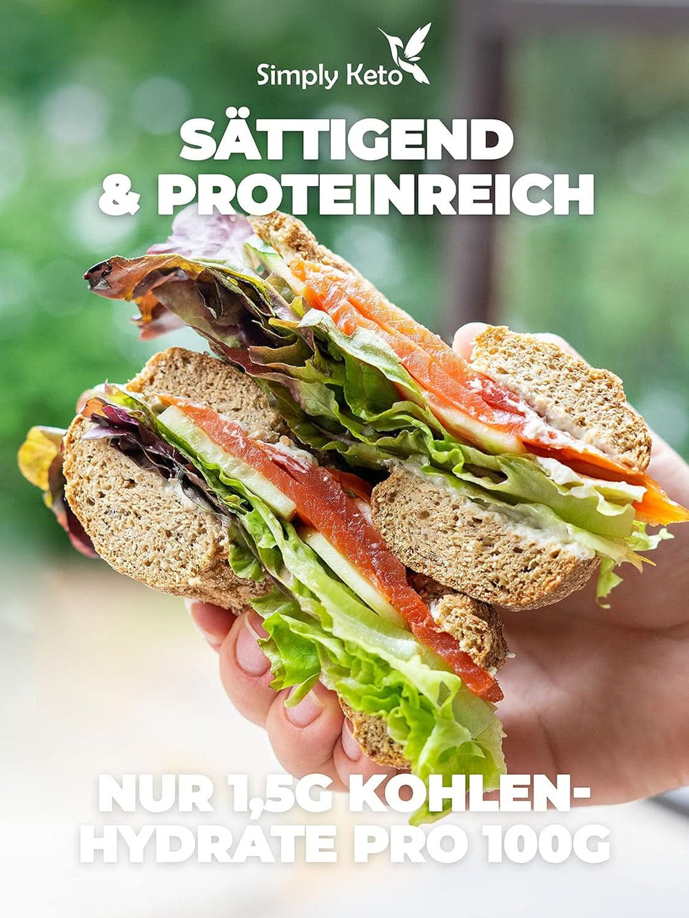Simply Keto Lower Carb* Bagel-Backmischung für Low Carb* und ketogene Diät – laktose- und glutenfrei – 335 Gramm Naty Shop Kitchen