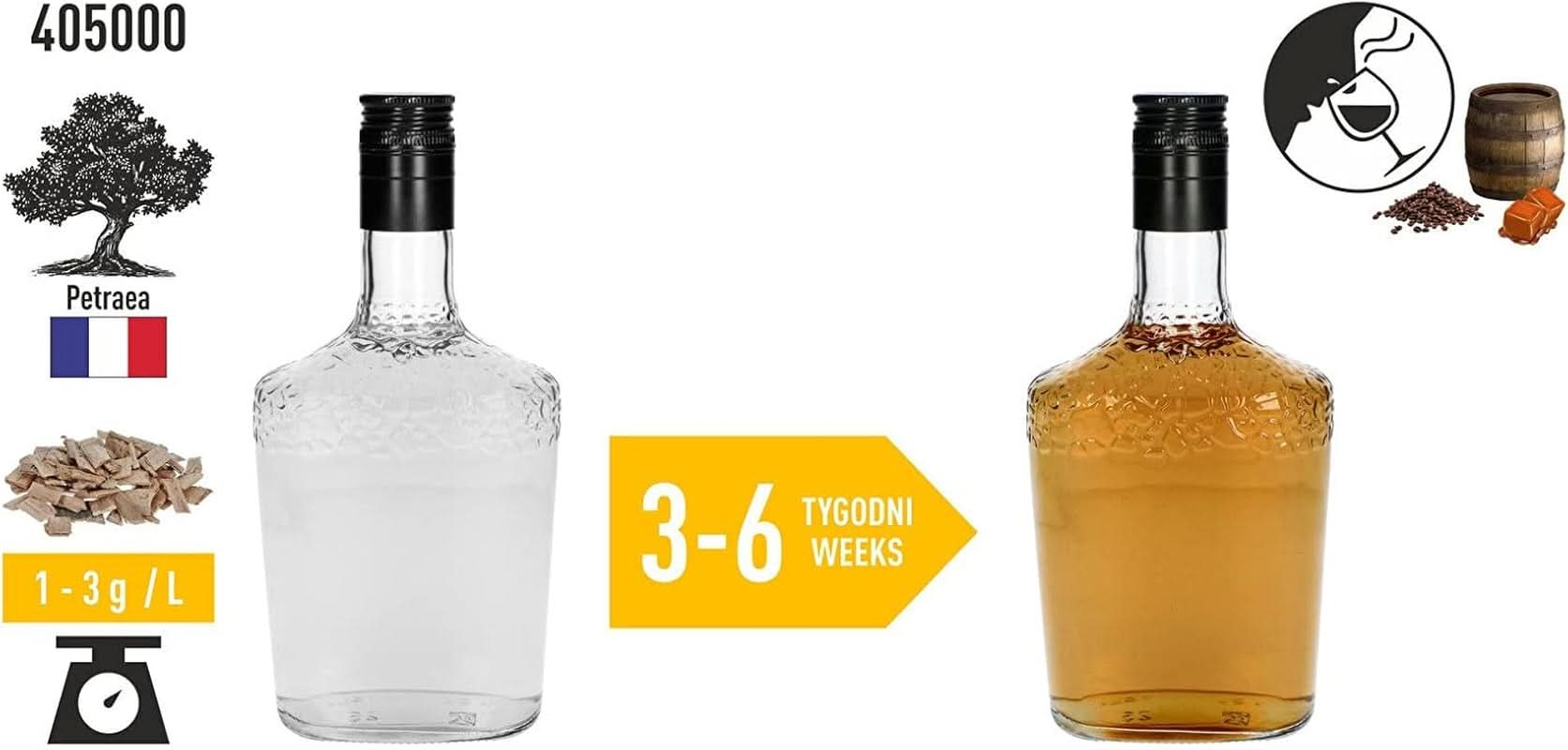 Browin Strong Roasted Oak Chips 20g – Flocken, feine Eichenstäbchen zum Aromatisieren von Alkohol, braune Aromen Naty Shop