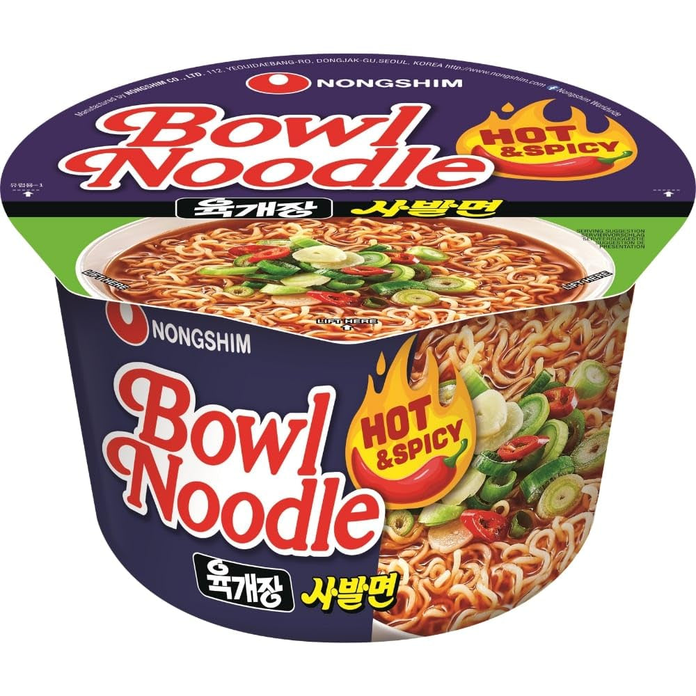 Instant-Nudeln Nong Shim Kimchi Ramyun, große Schüssel – koreanische Ramen-Suppe – schnelle Zubereitung – 1 Packung 112 g