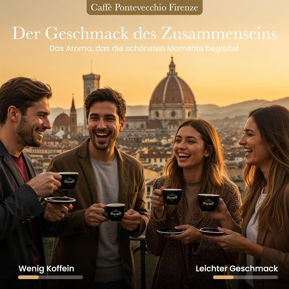 Kaffeebohnen 1kg – Ganze Kaffeebohnen Arabica Robusta – Coffee Beans mit Frucht- und Blütenaromen – Weich und Ausgewogen – Für Espresso Moka Vollautomat – CAFFÈ PONTEVECCHIO FIRENZE