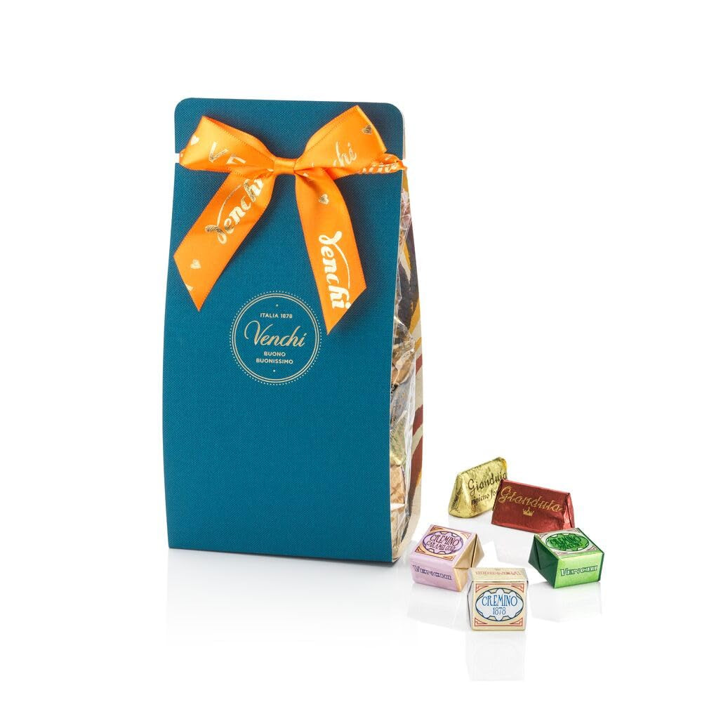 Venchi – Murrine Collection – Geschenkbox mit verschiedenen Cremino- und Gianduiotti-Pralinen, 411 g – Mit IGP-Haselnüssen aus dem Piemont – Geschenkidee – Glutenfrei