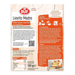 RUF Lievito Madre Sauerteig, Milder Weizen-Sauerteig, Mutterteig, Kurze Teigruhe Durch Enthaltene Trockenhefe, Lievito Madre Getrocknet Für Brot, Baguette, Focaccia, 3X35G Mischung zum Backen und Kochen Naty Shop