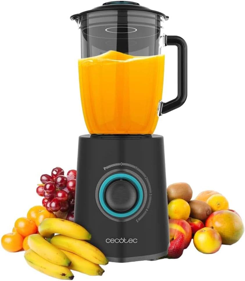 Cecotec Standmixer Power Black Titanium 2200MAX Smooth, 2200 W Maximale Leistung, 6 Klingen Aus Edelstahl, Ice-Crush-Funktion, Turbo- Und Smoothie-Funktion, Autoclean-Funktion Bucatarie Naty Shop Schwarz 2300 W | 1,5 L