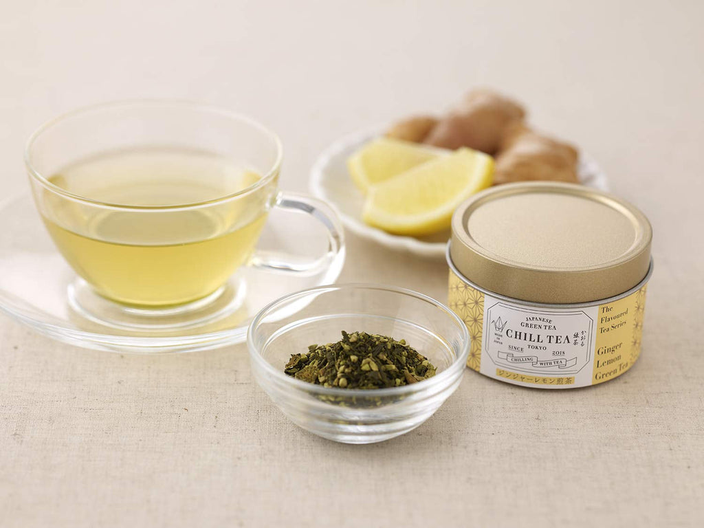 Ceai verde cu ghimbir și lămâie de  - 100% ceai verde japonez - aromă de citrice (30 g)