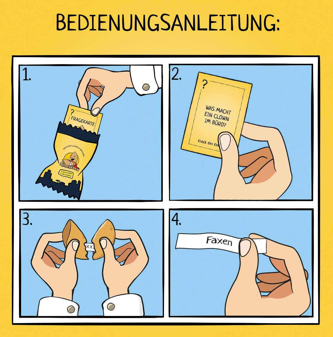 Cutie cu 20 de fursecuri cu ghinion | 20 de fursecuri cu o glumă, întrebare și răspuns într-un fursec cu ghinion, idee de cadou amuzant fabricat în Germania, pentru zile de naștere, petreceri de burlăcițe, sărbători în familie, Crăciun, Revelion