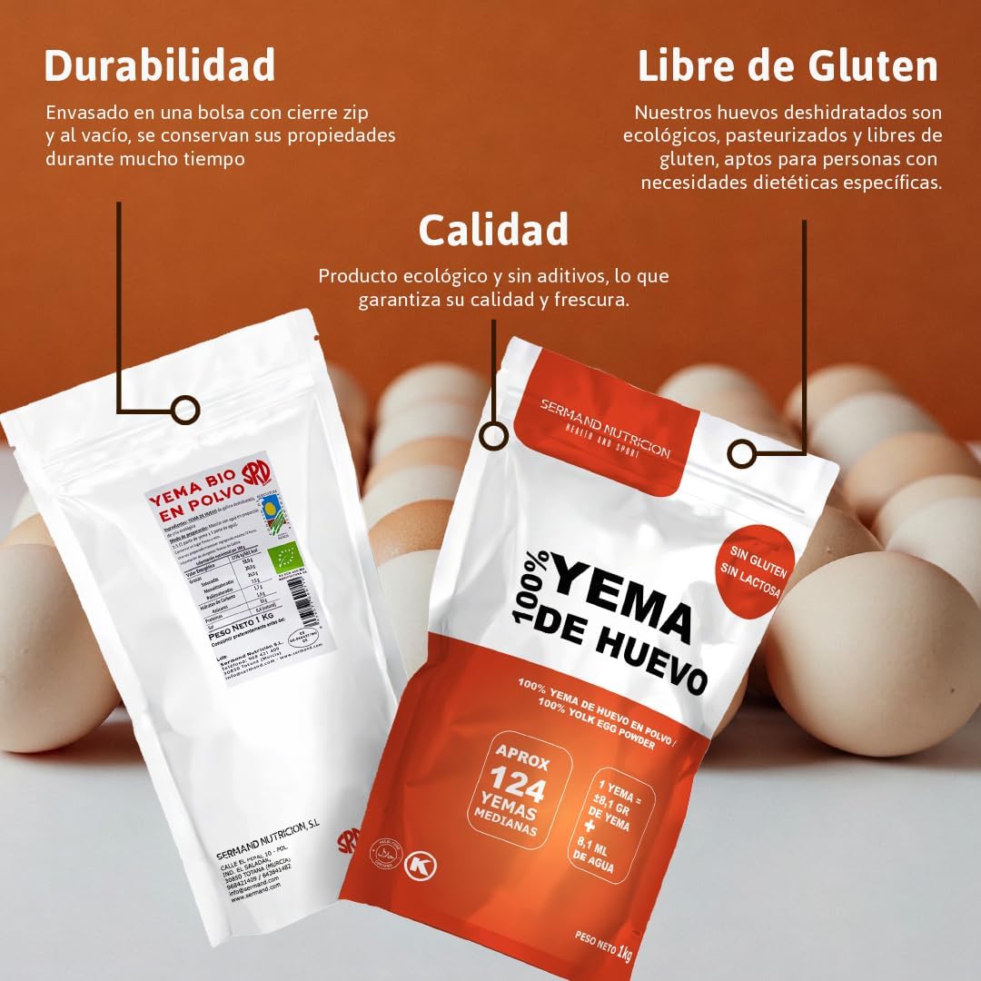 Serman Nutricion Bio Eigelbpulver – glutenfrei, laktosefrei