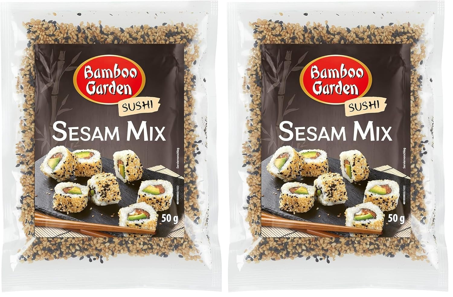 Bamboo Garden - Sushi-Sesam-Mix, Ideal für die Zubereitung von Sushi aller Art, auch köstlich als Topping für verschiedene Gerichte, im Müsli oder Porridge, 1 x 50 g