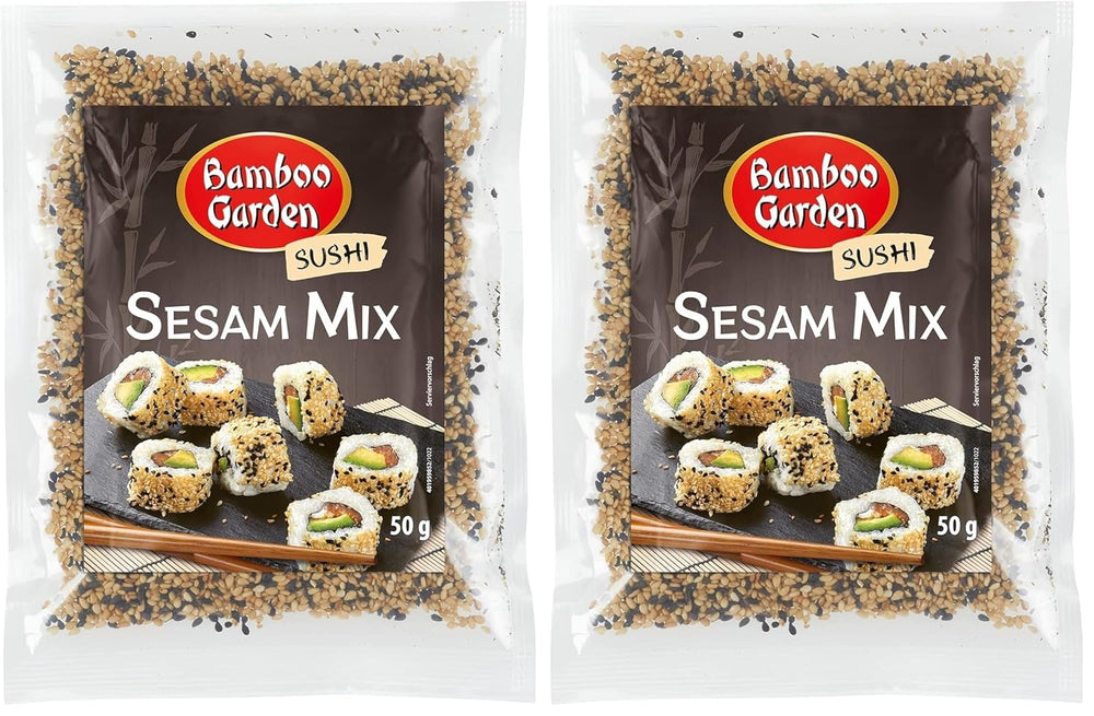 Bamboo Garden - Sushi-Sesam-Mix, Ideal für die Zubereitung von Sushi aller Art, auch köstlich als Topping für verschiedene Gerichte, im Müsli oder Porridge, 1 x 50 g