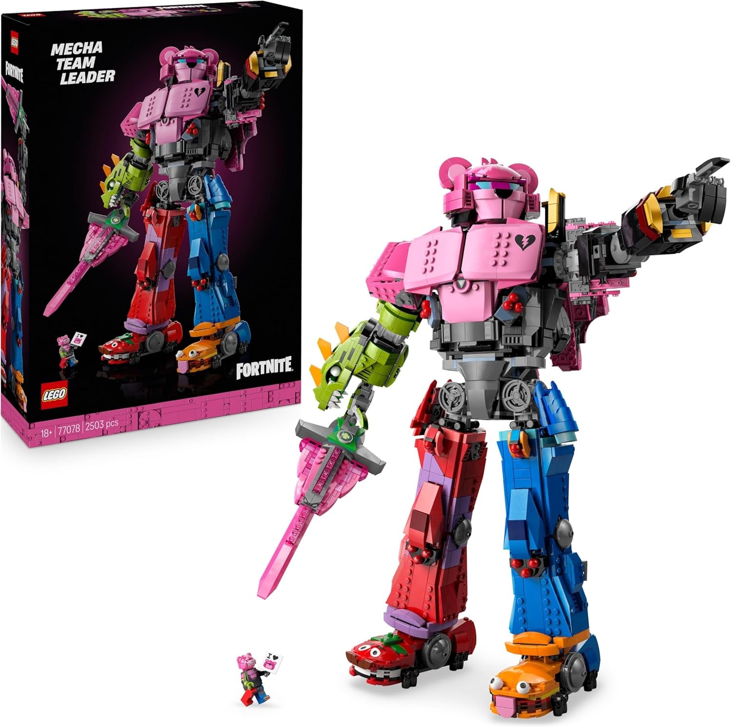 LEGO Fortnite Knochen-Schali – Gamer Modellbau – Bauset für Erwachsene – Schalenschläger Spitshacke, Farbwerfer, Bananenrucksack – Gaming Deko – DIY Set – Gaming Geschenk für Erwachsene & Fans – 77072