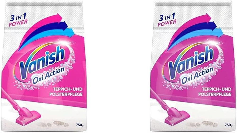 Vanish Oxi Action Teppich- und Polsterreinigungspulver – 1 x 820 g – reinigt große Flächen von Teppichen und Polstern von Schmutz, Gerüchen und Staub. Naty Shop Waschmittel, 2 x 820 g