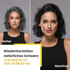 Șampon negru pentru vopsirea părului gri, șampon negru pentru vopsirea părului gri 3 în 1, șampon pentru vopsirea părului pentru bărbați și femei, șampon împotriva părului gri (500 ml) Vopsea pentru par Naty Shop