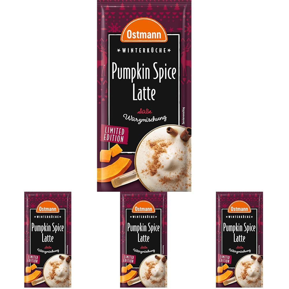 Ostmann Gewürze – Pumpkin Spice Latte Würzmischung, zum Einrühren in Milch mit Kaffee oder Espresso, mit Kürbispulver, 16 g im Beutel (Verpackungsdesign kann abweichen)