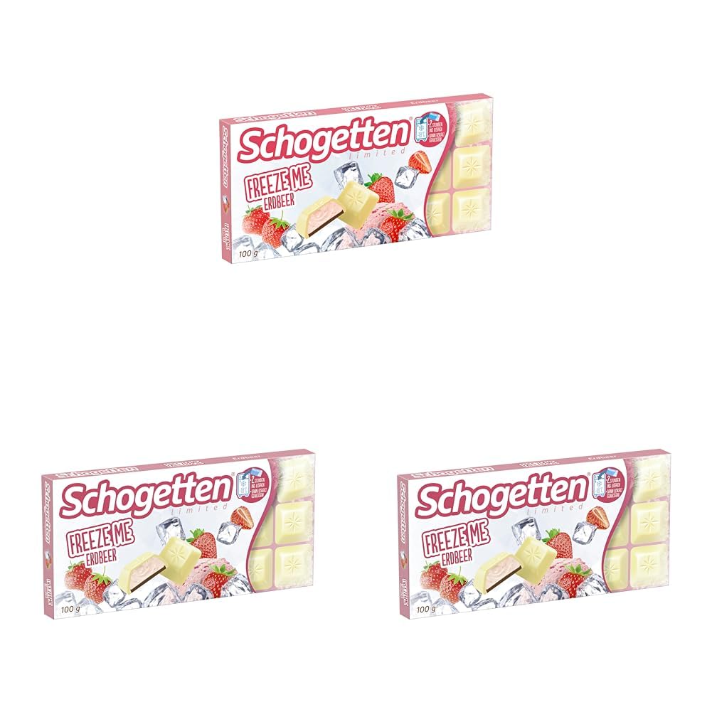 Schogetten Freeze Me Strawberry Limited Edition – Kaltes Schokoladeneis mit intensivem Erdbeergeschmack