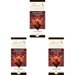 Lindt EXCELLENCE Teigstücke mit Pailletten und Karamell – Feine dunkle Schokolade mit intensivem Kakaogeschmack