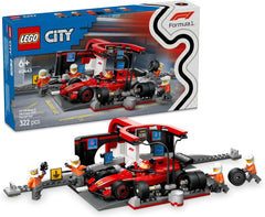 LEGO City F1 Boxenstopp mit Team und Ferrari Speedster – Formel-1-Boxenstopp-Set mit 1 Rennfahrer und 4 mechanischen Minifiguren – Rennauto-Spielzeug für Jungen und Mädchen ab 6 Jahren – 60443 Bausets Beuche den LEGO-Store Standardtitel