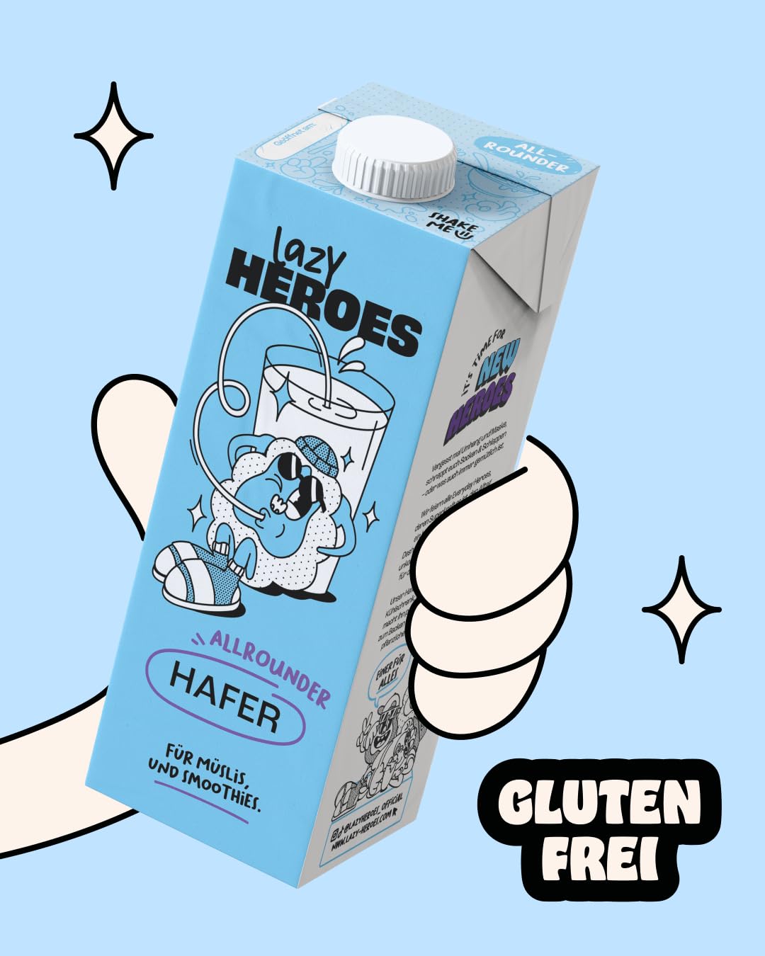 Lazy Heroes Hafer Vegetarisches Hafergetränk, glutenfrei, mit Vitamin D