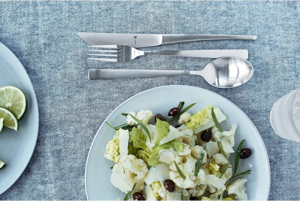 WMF Corvo Besteck Set 12 Personen, 66 Teilig, 60 Teile Mit Servierbesteck, Hohlheftmesser, Cromargan Protect Mattiert, Kratzbeständig, Spülmaschinenfest Kitchen Naty Shop