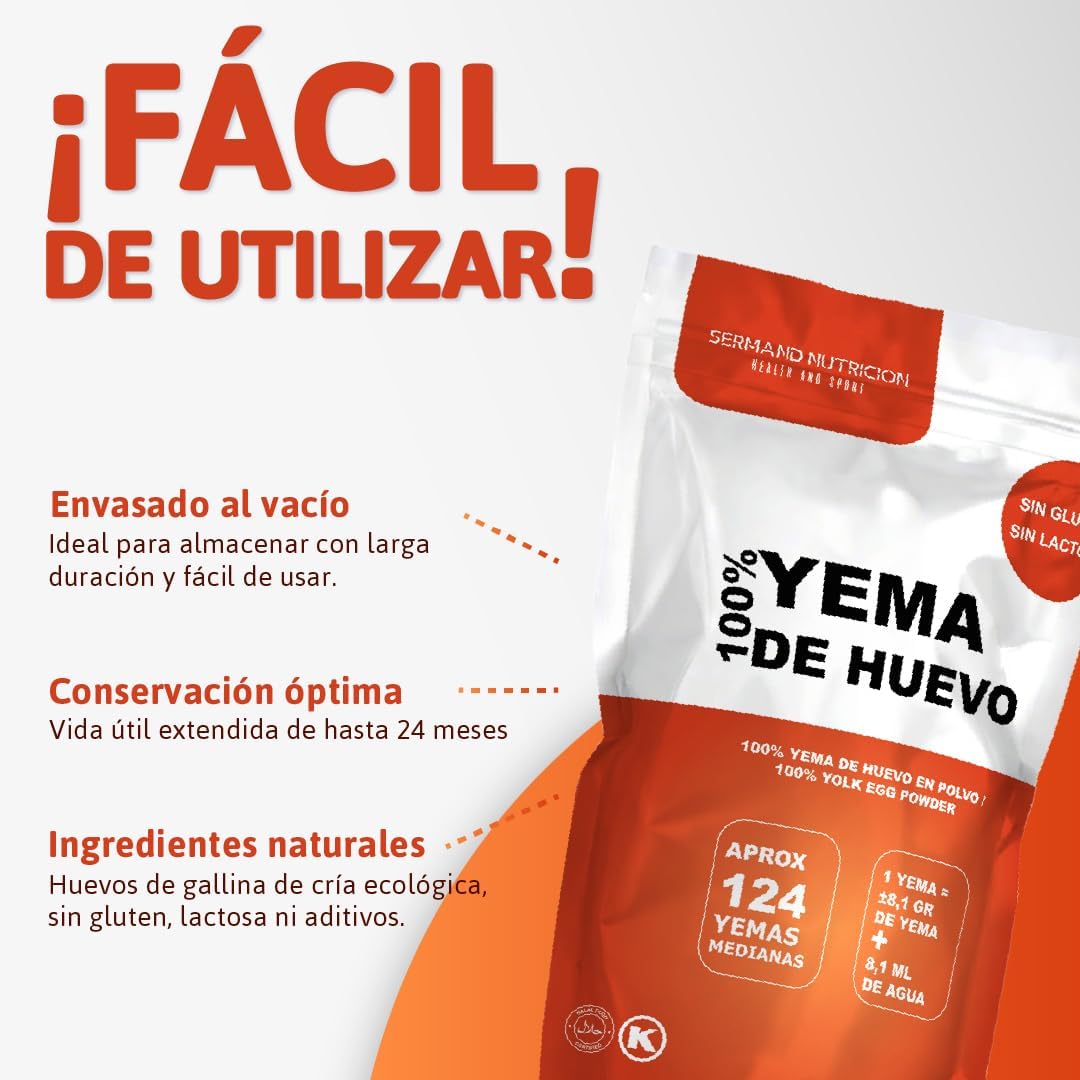 Serman Nutricion Bio Eigelbpulver – glutenfrei, laktosefrei