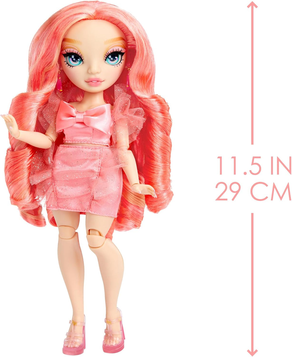 Păpușa Rainbow High Fashion - Pinkly Paige - Păpușă roz la modă într-o ținută la modă - cu ochelari și peste 10 accesorii de joacă colorate - Ideală pentru copii cu vârsta cuprinsă între 4 și 12 ani și colecționari