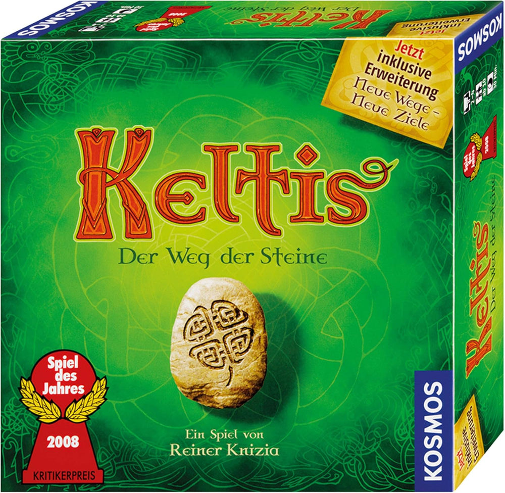 KOSMOS 691783 Keltis-Spiel inklusive Keltis-Erweiterung, klassisches Brettspiel, Familienspiel für 2–4 Spieler ab 10 Jahren, Gesellschaftsspiel für Kinder und Erwachsene, Spiel des Jahres 2008