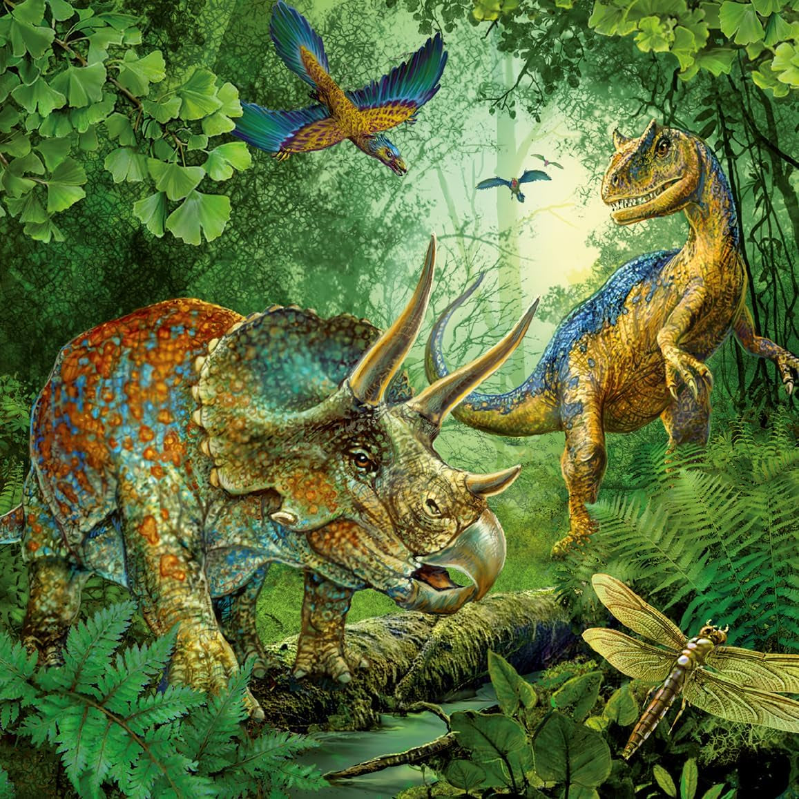 Ravensburger Puzzle jigsaw pentru copii - 09317 Fascinația dinozaurilor - puzzle jigsaw pentru copii de 5 ani și peste, cu 3X49 piese Puzzle Naty Shop