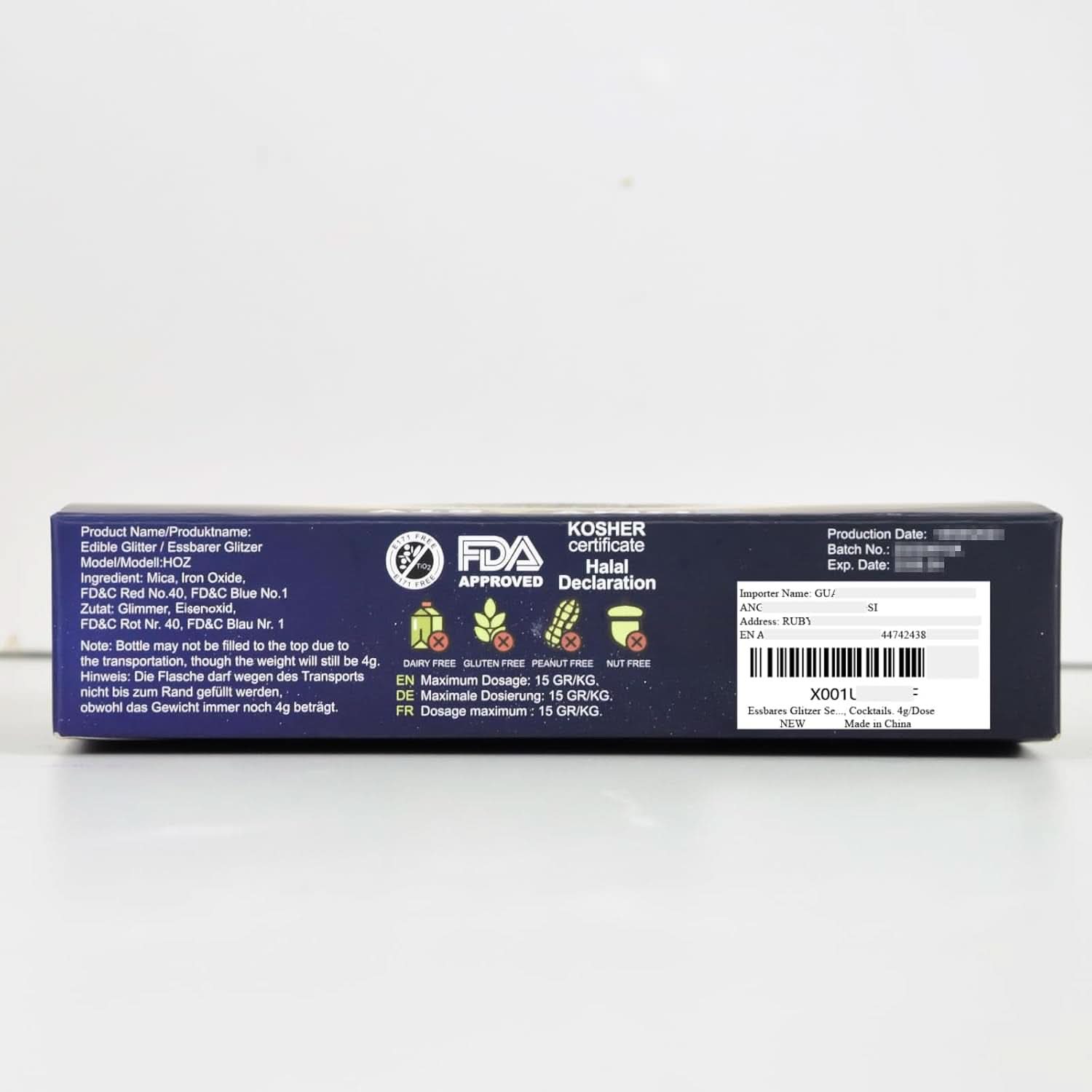 Essbarer Glitzer für Getränke, 4 Gramm Glitter Naty Shop