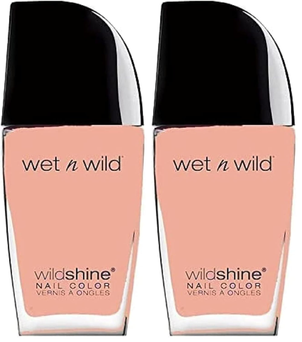 Wet n Wild Wild Shine Nagellack, frei von Formaldehyd, Toluol und Phthalaten, lang anhaltende, schnell trocknende Formel, Tickled Pink (2er-Pack)