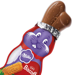 Milka Smiling Bunny Biscoff – zarter Osterhase mit Schokolade und Lotus Biscoff Keksstückchen – 95g