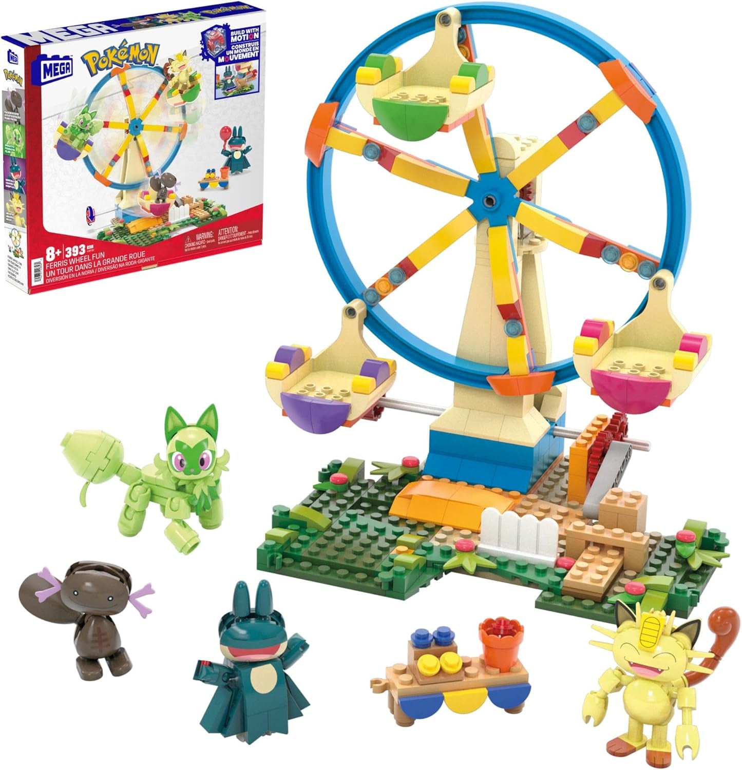 MEGA Pokémon Action Figure-Bauspilzeug, Wasserabenteuer mit 319 Teilen und beweglichem Schiggy, Enton und Finneon, für Kinder, HXF79
