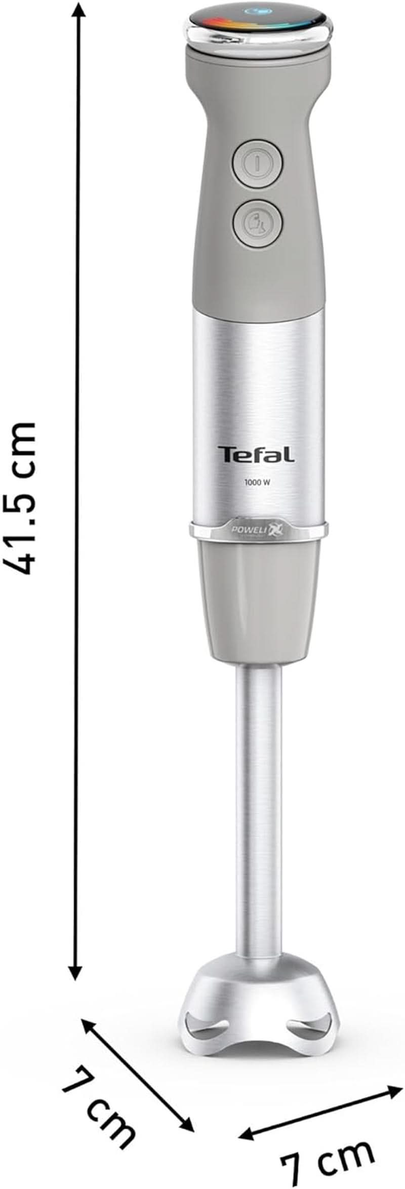 Tefal Quickchef+ 3-In-1 XL Stabmixer/Zerkleinerer/Schneebesen, 1000 W, Intuitive Geschwindigkeitsregelung, Turbo-Taste, Powelix-Messer-Technologie, Edelstahl, Grau, HB67MB30 Bucatarie Naty Shop