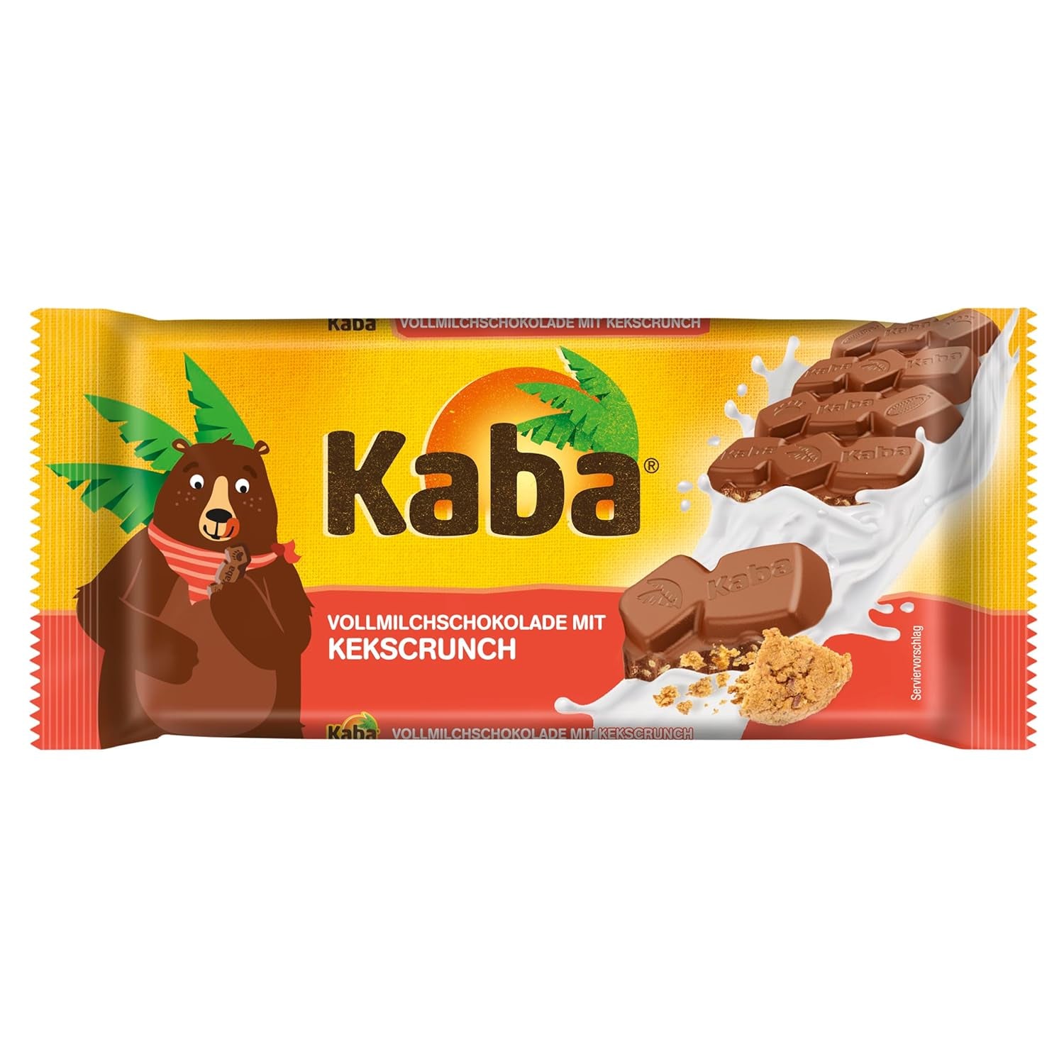 Kaba Vollmilch- und Milchcremeschokolade, gefüllte Tafelschokolade, 90g-Tafel, zartschmelzende Schokolade mit leichter Milchcreme und Kaba-Originalgeschmack
