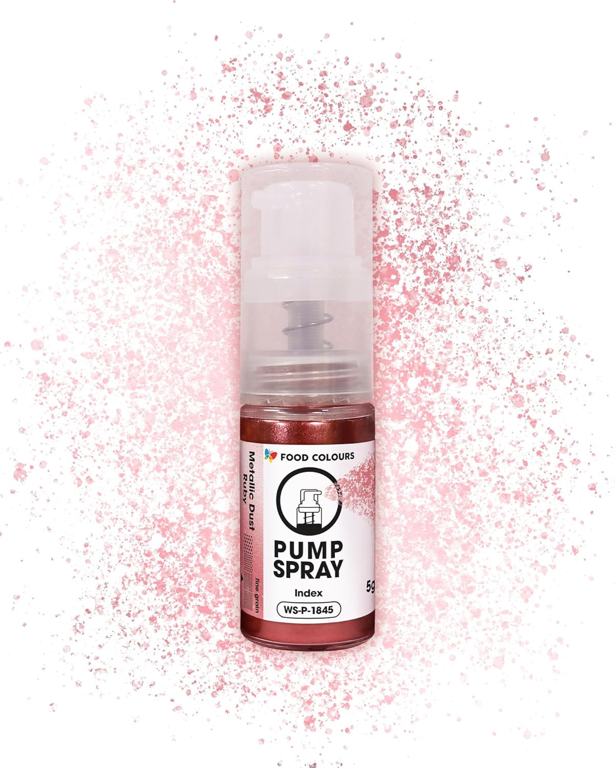 Spray alimentar cu sclipici comestibil NOUĂ pompă SILVER SHIMMERING 5G cu pudră metalică pentru decorarea rapidă și eficientă a prăjiturilor, cremelor, jeleurilor, pralinelor, decorațiunilor din ciocolată și zahăr