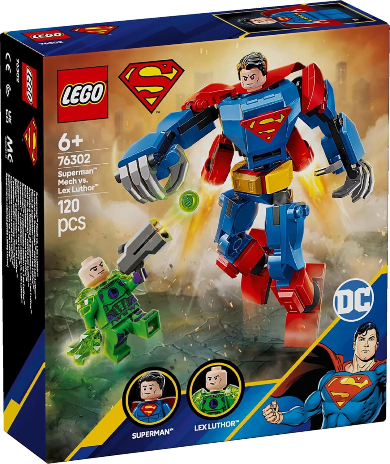 LEGO DC Superman Mech Vs. Lex Luthor – Superhelden-Spielzeug mit 2 Minifiguren – baubare Actionfigur mit beweglichen Armen, Beinen und Fingern – Geschenk für Jungen und Mädchen ab 6 Jahren. 76302 Bausets. Besuchen Sie den LEGO-Store
