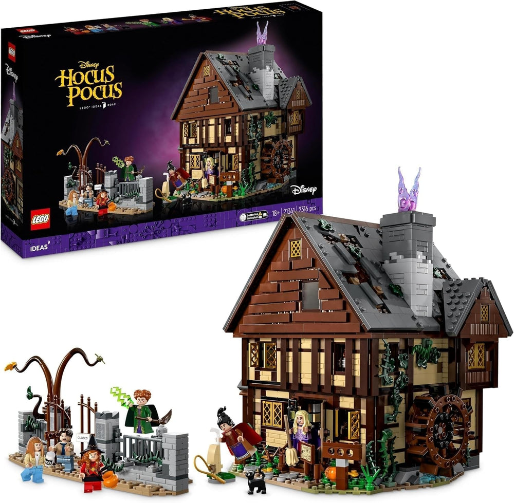LEGO Ideas Hocus Pocus: Das Hexenhaus-Set der Sanderson Sisters, Sammelset für Erwachsene mit Haus, 6 Minifiguren und Zubehör, Frauen und Männer 21341 Bausets Besuchen Sie den LEGO-Store Mehrfarbig