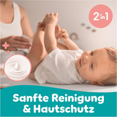 Pampers Sensitive Baby-Feuchttücher, 15er-Pack mit 80 Tüchern, 1200 Baby-Feuchttücher, 2-in-1, sanfte Reinigung und Hautschutz