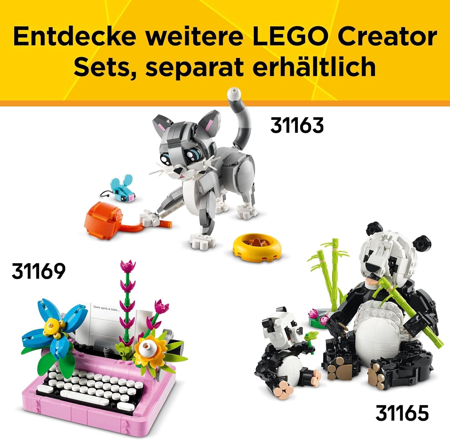 LEGO Creator 3In1 Schreibmaschine mit Blumen – umwandelbares Spielzeug in ein Keytar-Modell oder in einen Blumentopf mit Notizbuch und Stift – Bauset – Geschenk für Mädchen und Jungen ab 8 Jahren 31169 Bausets Besuchen Sie den LEGO-Store
