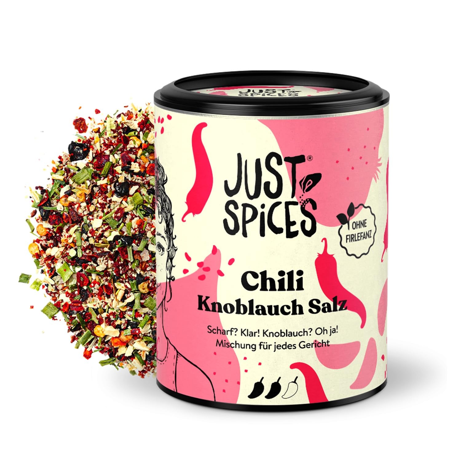 Just Spices Chili Garlic Salt I Gewürzmix, der zu allen Gerichten schmeckt I Gewürzdose, 55 g