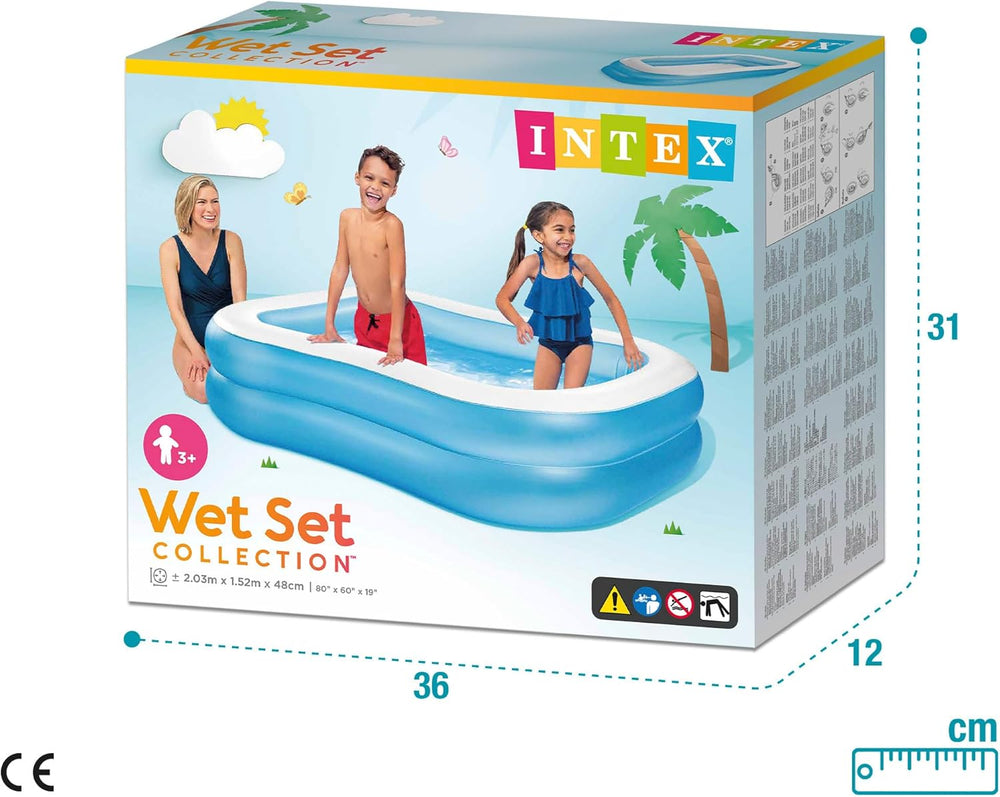 Intex Swim Center Familienpool, aufblasbar, Abmessungen: 203 cm x 152 cm x 48 cm (57180NP)