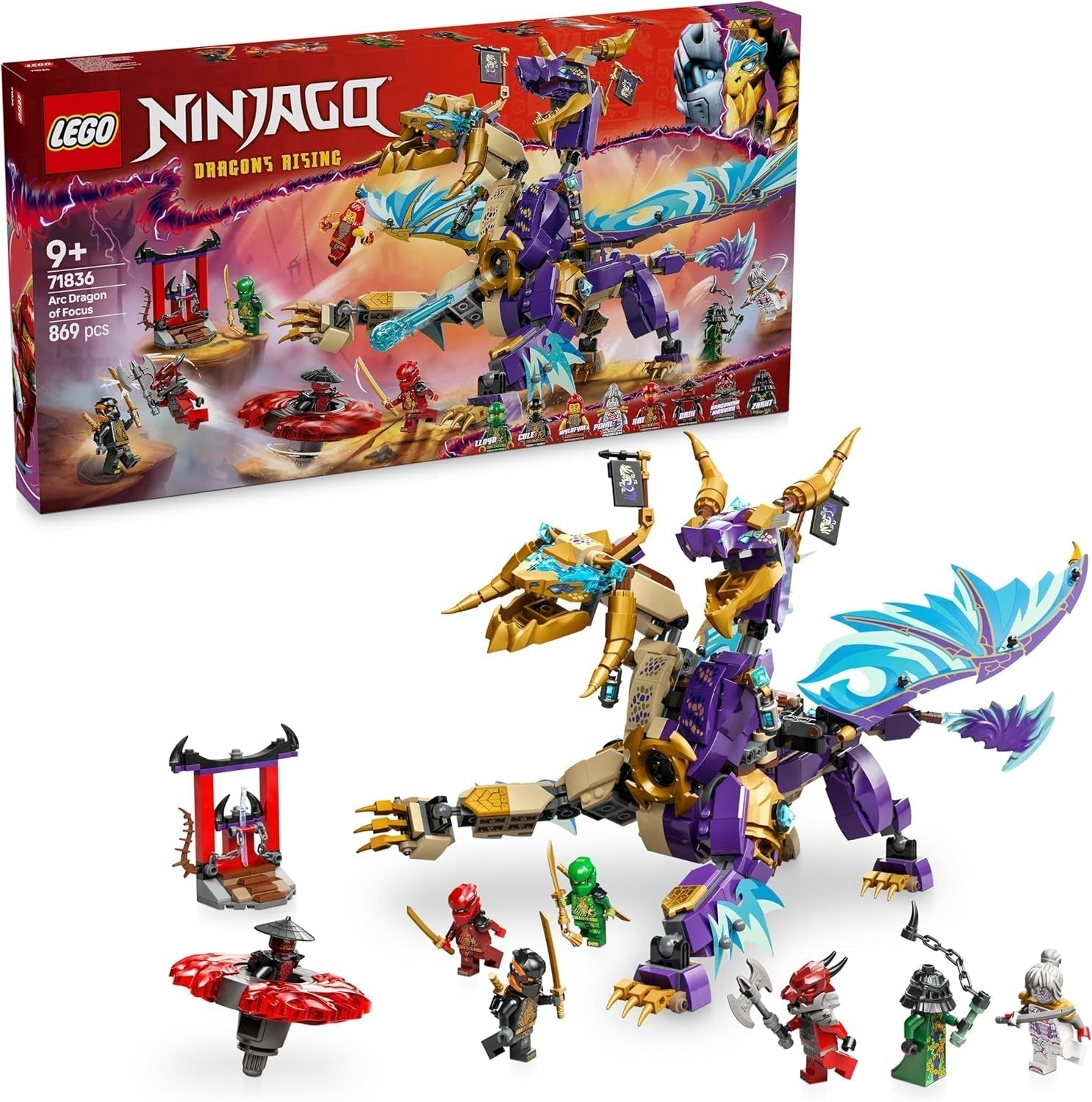 LEGO NINJAGO Lightbow Dragon – Spielzeug mit 8 Minifiguren und einem Spinjitzu-Rad – interaktives Ninja-Konstruktionsspielzeug für Jungen und Mädchen ab 9 Jahren – Geschenkidee für Fans 71836 Bausets Besuche den LEGO-Store Standardtitel