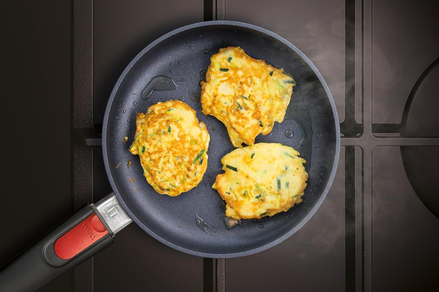 Woll Diamond Lite flache Pfanne - Induktion -, Ø 20 cm, 5 cm Höhe, mit abnehmbarem Griff - für alle Herdarten geeignet, Aluminiumguss, antihaftbeschichtete Töpfe und Pfannen Naty Shop