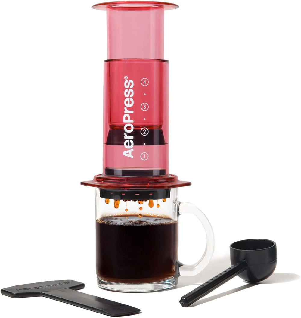 Aparat de cafea și espresso AeroPress Original, aparat de cafea portabil de nivel barista cu cameră, piston și filtre, aparat rapid de cafea și espresso