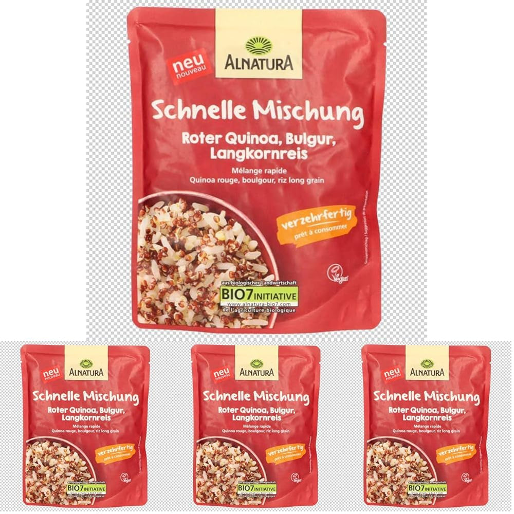 Schnelle Mischung aus rotem Quinoa, Bulgur, Langkornreis, 250 g
