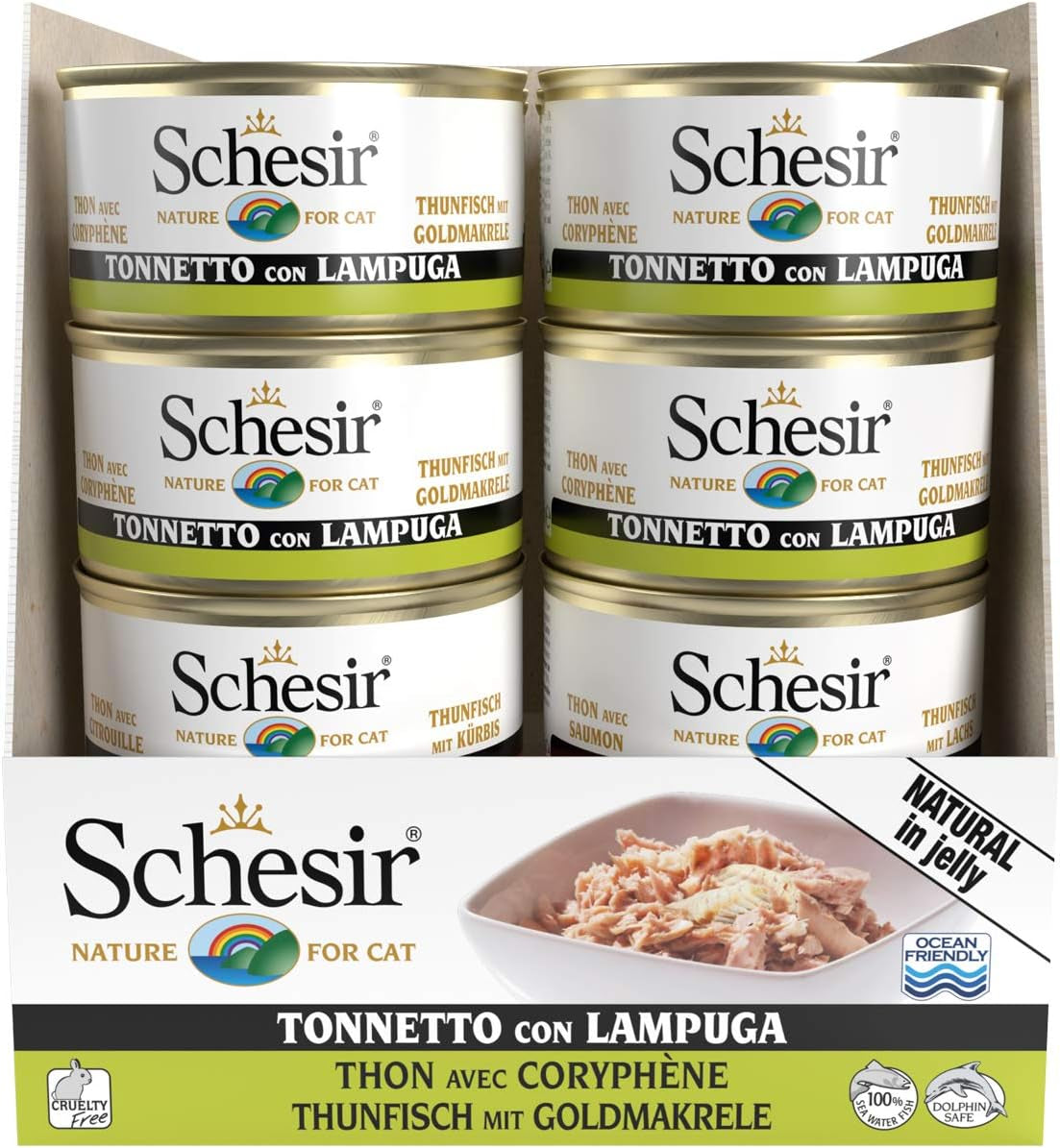 Cat Jelly Thunfisch mit Goldmakrele, Katzenfutter nass in Gelee, 24 Dosen x 85 g