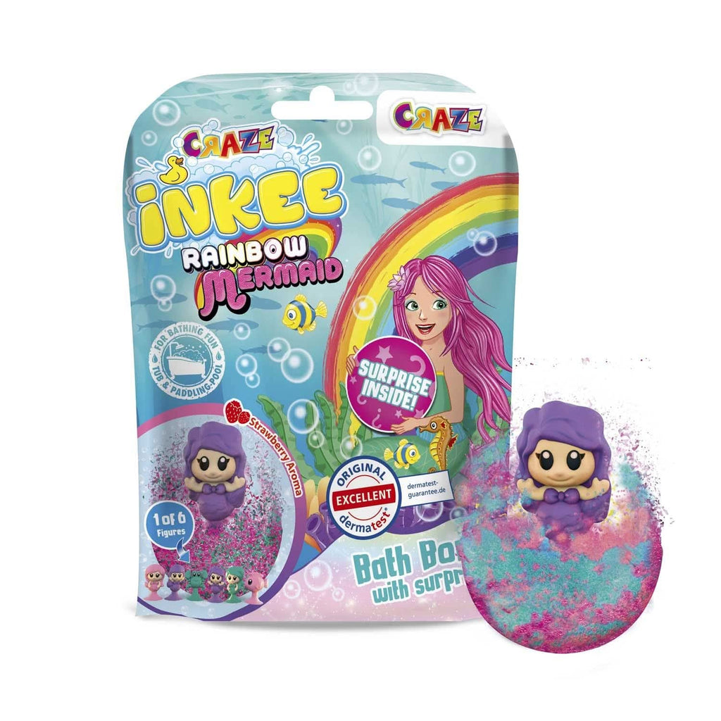INKEE UNICORN | Bomba de baie pentru copii cu surpriza, 100 G, unicorn, parfum de floricele de porumb Mama si Copilul Naty Shop 1X Rainbow Mermaid
