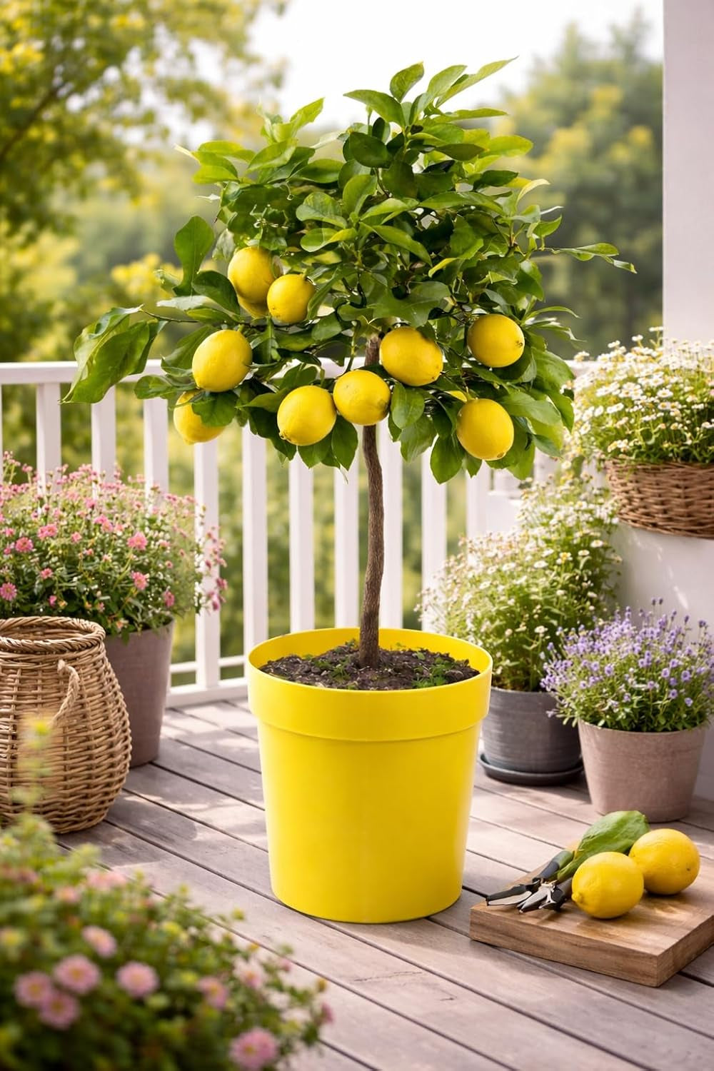 Citrus Limon Lunario 120 Cm - Echter Zitronenbaum (C17) - Vier-Jahreszeiten-Zitrone Für Balkon, Garten & Terrasse - Robuster Zitronenbaum Mit Ganzjähriger Ernte